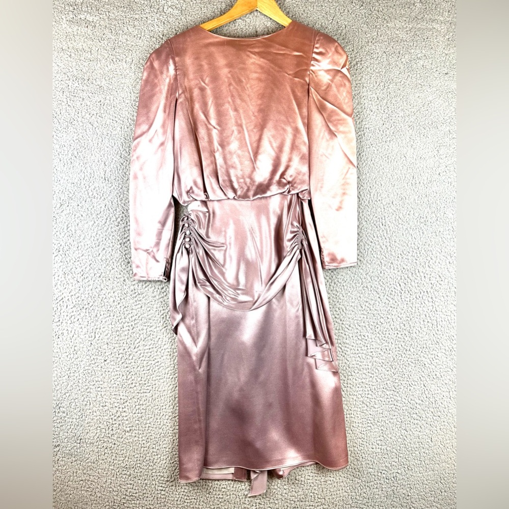 1980s VTG Evenings By Raul Blanco Pink Stunning Polyester Evening Dress Sz 4